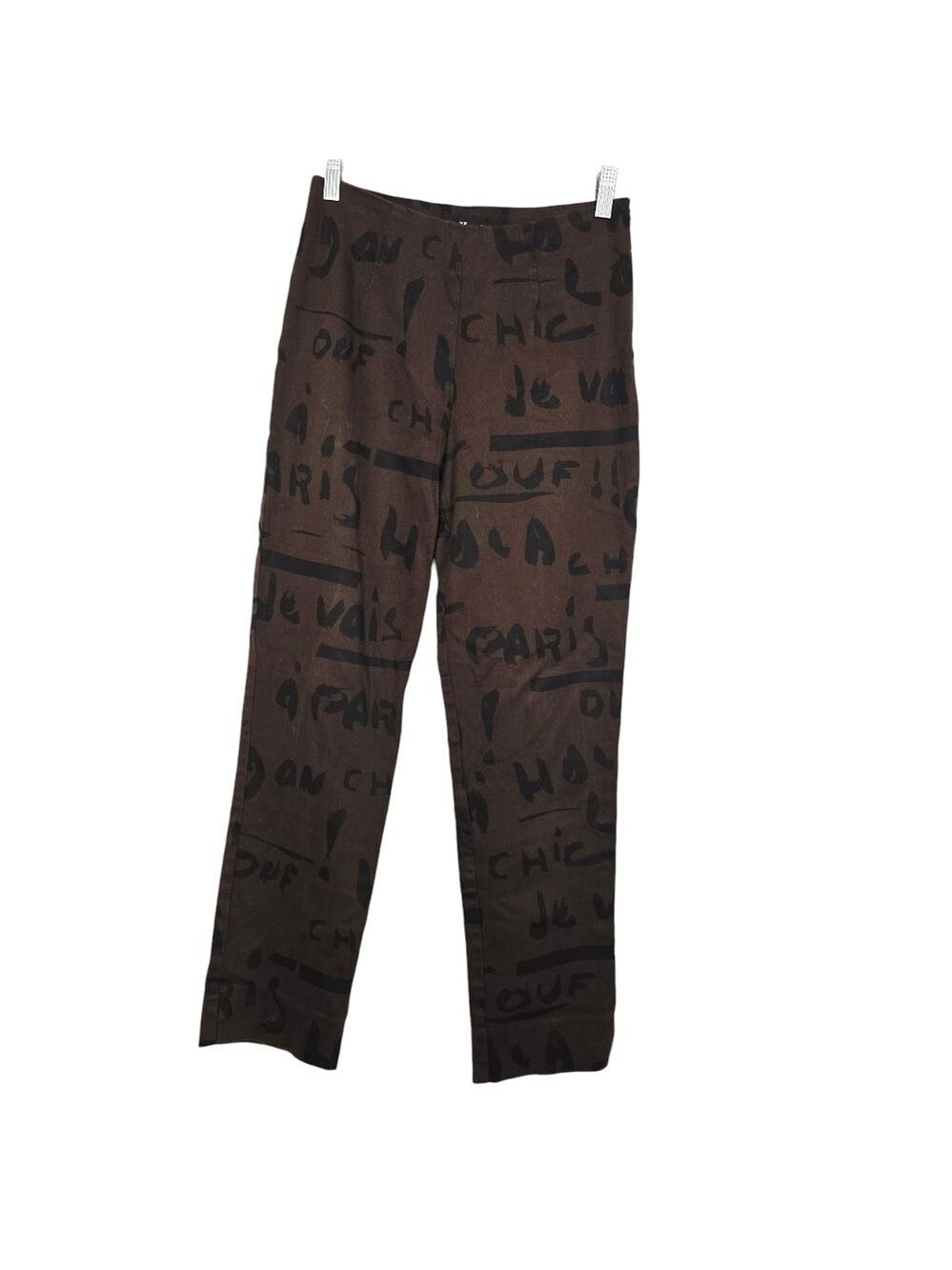 La Vore Brown Black Graffiti Side Zip Pants Womens Size 4